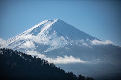 被雪覆盖的山
